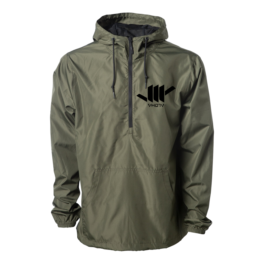 Lightweight Pullover Windbreaker Anorak Jacket Army Green