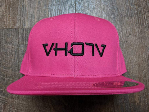 Snapback: Hot Pink/Black 3D Puff logo - VH07V