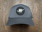 Snapback: Curved Bill, Pinched Front, Laser Perforated Performance Trucker (Charcoal)