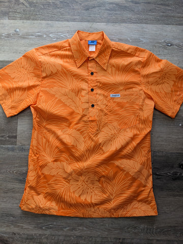 All Orange Floral Aloha Shirt