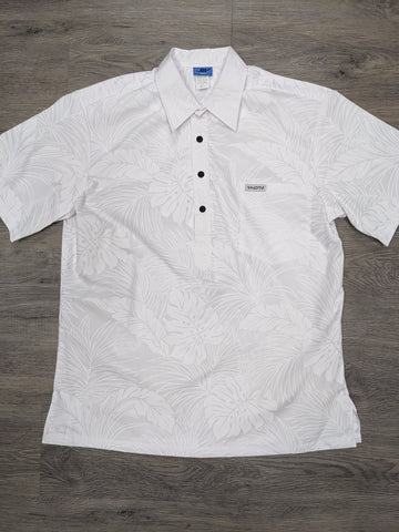 All White Floral Aloha Shirt