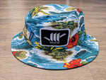 Classic Bucket Hat with Patch (Beach Floral)