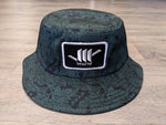 Classic Bucket Hat with Patch (Green Floral)