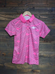 Ladies Moisture Wicking Custom Diamond Polo (Hot Pink)