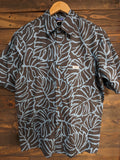 Charcoal "Monstera" Button Down Aloha Shirt