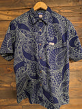 Navy "Tribal" Button Down Aloha Shirt