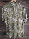 Rayon "Leaves" Pullover Aloha Shirt (Sage)