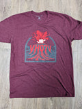 Fine Jersey Fitted "Volcano" Tee (Heather Maroon)