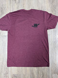 Fine Jersey Fitted "Volcano" Tee (Heather Maroon)