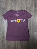 Ladies "Yellow Hibiscus" Festival Scoop Neck T-Shirt (Shiraz)