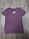 Ladies "Yellow Hibiscus" Festival Scoop Neck T-Shirt (Shiraz)