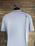 Adult Moisture Wicking Custom "Kai" (Waves) Polo (Silver/Blue)