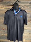 Adult Moisture Wicking Custom "Sakura" Polo (Black/Blue Sakura)