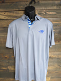 Adult Moisture Wicking Custom "Kai" (Waves) Polo (Silver/Blue)