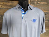 Adult Moisture Wicking Custom "Kai" (Waves) Polo (Silver/Blue)