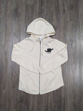 Ladies Wash Zip Hoodie (Cream/White)