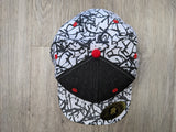 Snapback: 2-Tone Black Denim/Splatter Jordan 3D Puff logo