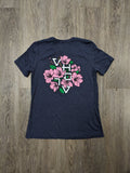 Ladies "Bloom" Relaxed Heather Tee (Navy)