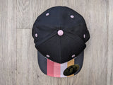 Snapback: Black Bill Stripes 3D Puff logo