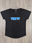 Ladies "GameOn" Tri-Blend Dolman Jersey (Black)