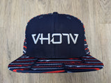 Snapback: Navy, White, Red Surfboards 3D Puff logo