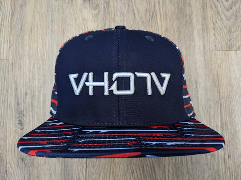 Snapback: Navy, White, Red Surfboards 3D Puff logo