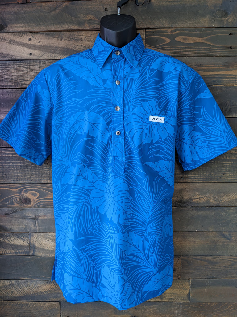 All Royal Blue Floral Aloha Shirt 2XLarge All Royal Blue Floral Aloha Shirt 2XLarge