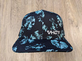 Snapback: Black/Green Monstera Performance with Small Logo