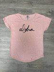 Ladies Aloha "Script" Tri-Blend Dolman Jersey (Desert Pink)