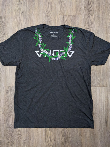 Fine Crew "Neck Lei" Tee (Charcoal Heather) - VH07V