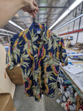 Navy "Lei" Button Down Aloha Shirt