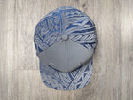 Snapback: Navy Blue Reflective Tribal with Blue 3D Puff logo