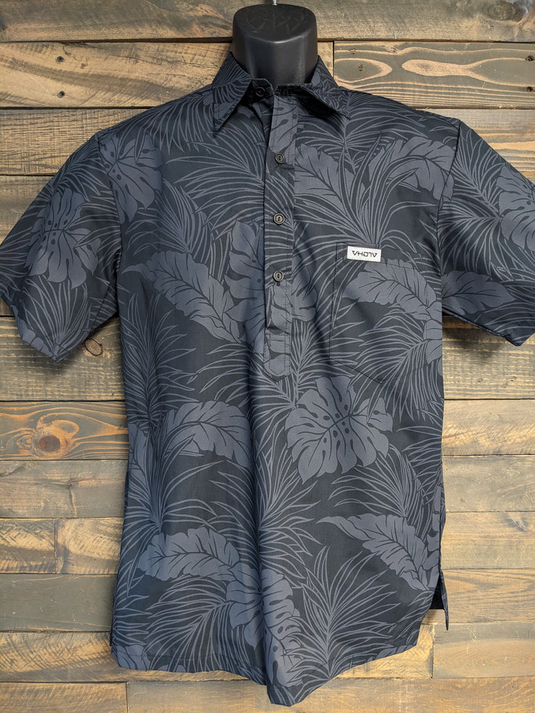 All Black Floral Aloha Shirt VH07V All Black Floral Aloha Shirt VH07V