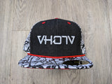 Snapback: 2-Tone Black Denim/Splatter Jordan 3D Puff logo