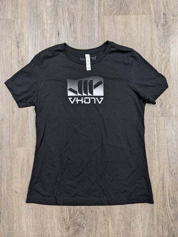 Ladies "Shaka Wave" Relaxed Heather Short Sleeve Tee (Black)