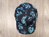 Snapback: Black/Green Monstera Performance with Small Logo