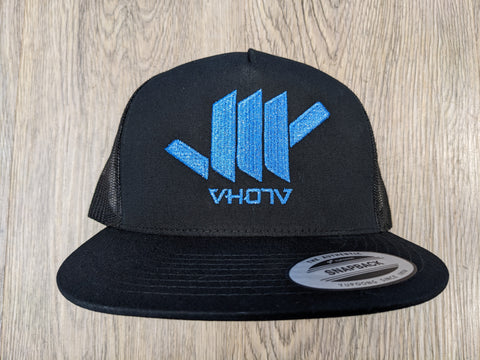 Snapback: Shaka (Black Trucker/Blue Sparkle thread)