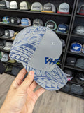 Snapback: Navy Blue Reflective Tribal with Blue 3D Puff logo