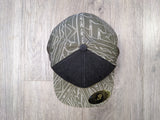 Snapback: 2-Tone Black Denim/Olive Tribal 3D Puff logo