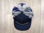 Snapback: Navy/Charcoal/White Hawaiian Flag Mesh Trucker with 3D Puff Charcoal Logo