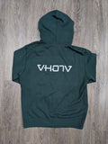 Lightweight Green/White Zip-Up Hoodie