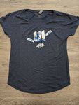 Ladies "Hokusai" Tri-Blend Dolman Jersey (Navy)