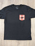 Fine Crew "Faux Pocket" Tee (Black/Red Palaka)