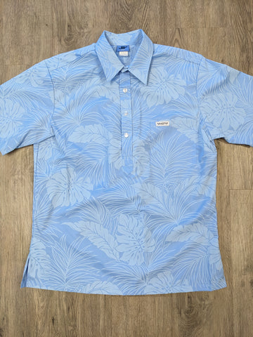 All Denim/Baby Blue Floral Aloha Shirt