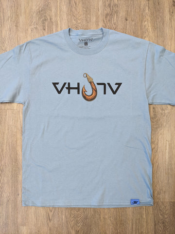 Adult "Makau" (Fish Hook) Tee (Stonewash Blue)