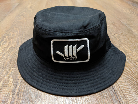 Classic Bucket Hat with Patch (Black/White)