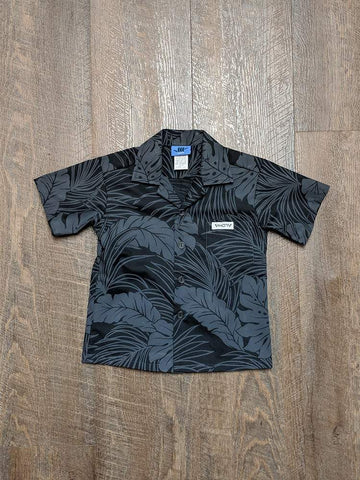 All Black Floral Keiki Aloha Shirt - VH07V