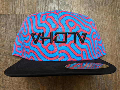 Snapback: Asteroid 3D Puff logo (Blue/Pink)