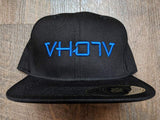 Snapback: Black/Blue 3D Puff logo - VH07V