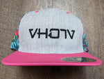 Snapback: Heather / Paradise / Pink 3D Puff logo - VH07V